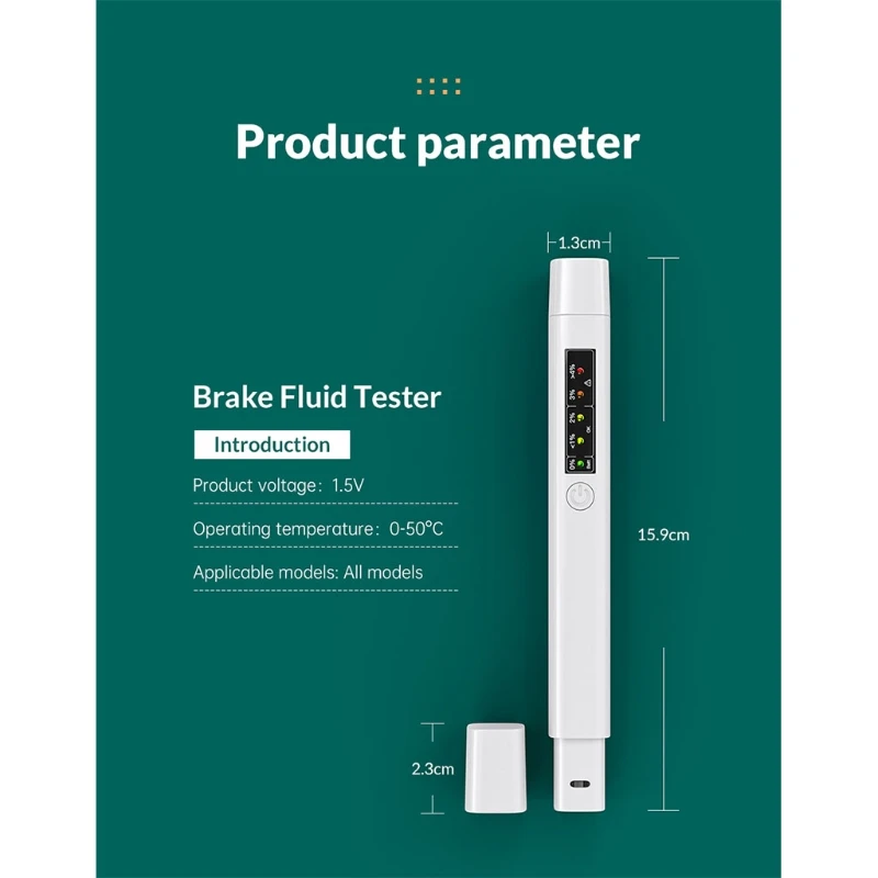 

Quick Brake Fluid Tester Vehicle Car Brake Liquid Test Indicator Pen All Purpose Car Brake Fluid Tester J60F