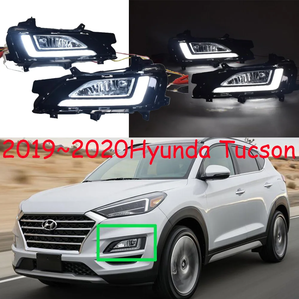 Автомобильный бампер головной светильник для Tucson Дневной 2019 ~ 2021y DRL