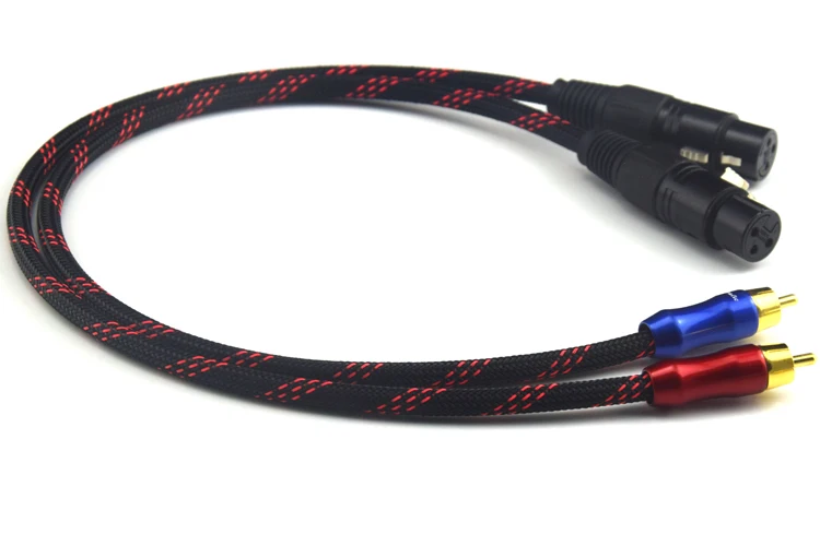 Hifi 2RCA штекер 2XLR для аудиокабеля с разъемом типа &quotМама&quot Hi end 4N OFC Dual XLR женщин