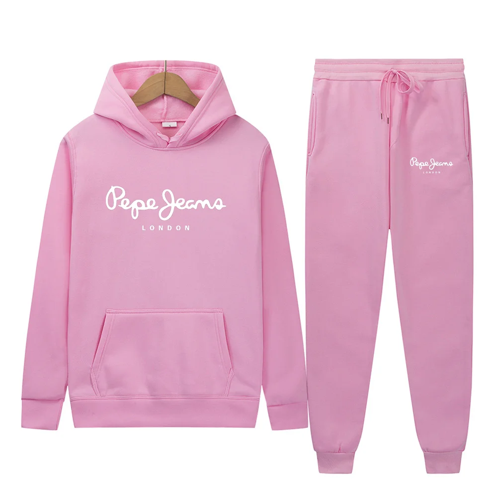 

Spring And Autumn Hooded Sports Suit Men's And Women's Fashion Printing Hoodie Trousers Casual Running Suit Track Suit Sports Sh