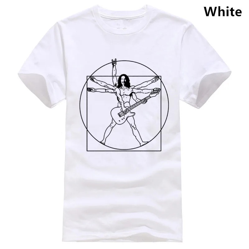 Vitruvian Zappa Мужская забавная рок-футболка Frank Music топ с электрогитарной лентой |