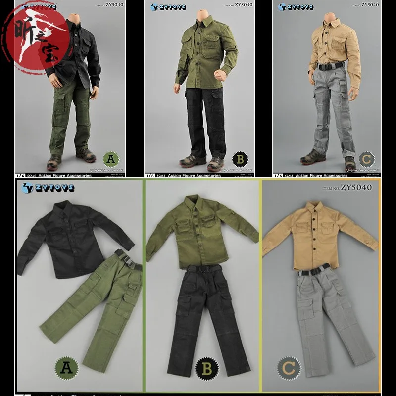 

1/6 scale ZYTOYS (ZY5040) men's clothing PMC field service suit for 12 inch action figure model accessories In Stock