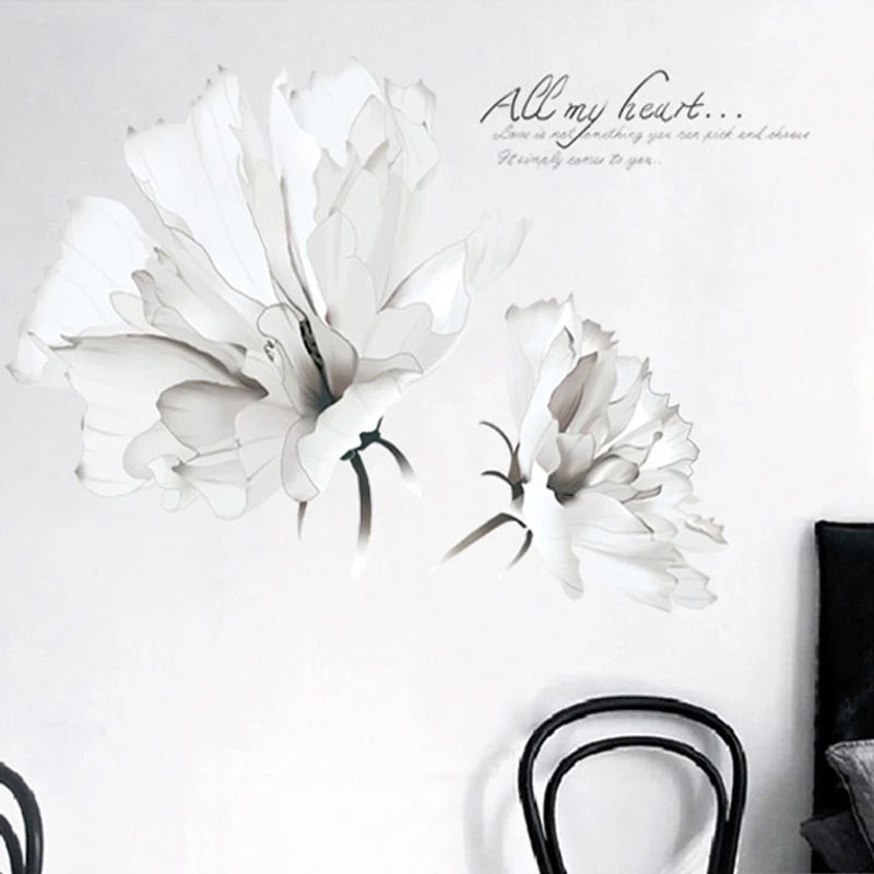 

Large Wall Stickers Home Decoration DIY Flower Wall art Stickers Living Room Bedroom Decor