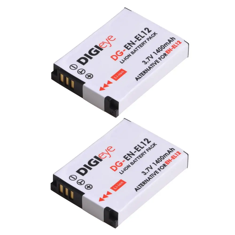 2x1400mAh EN EL12 ENEL12 батарея для Nikon Coolpix A1000 B600 W300 A900 AW100 AW110 S6300 S8100 S8200 S9300 S9400 P310|Цифровые