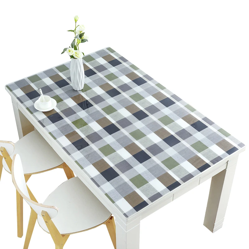 PVC Table Cover Desk Pad Soft Glass Color Transparent Waterproof Tablecloth for Kitchen Dining Coffee 1.0mm | Дом и сад