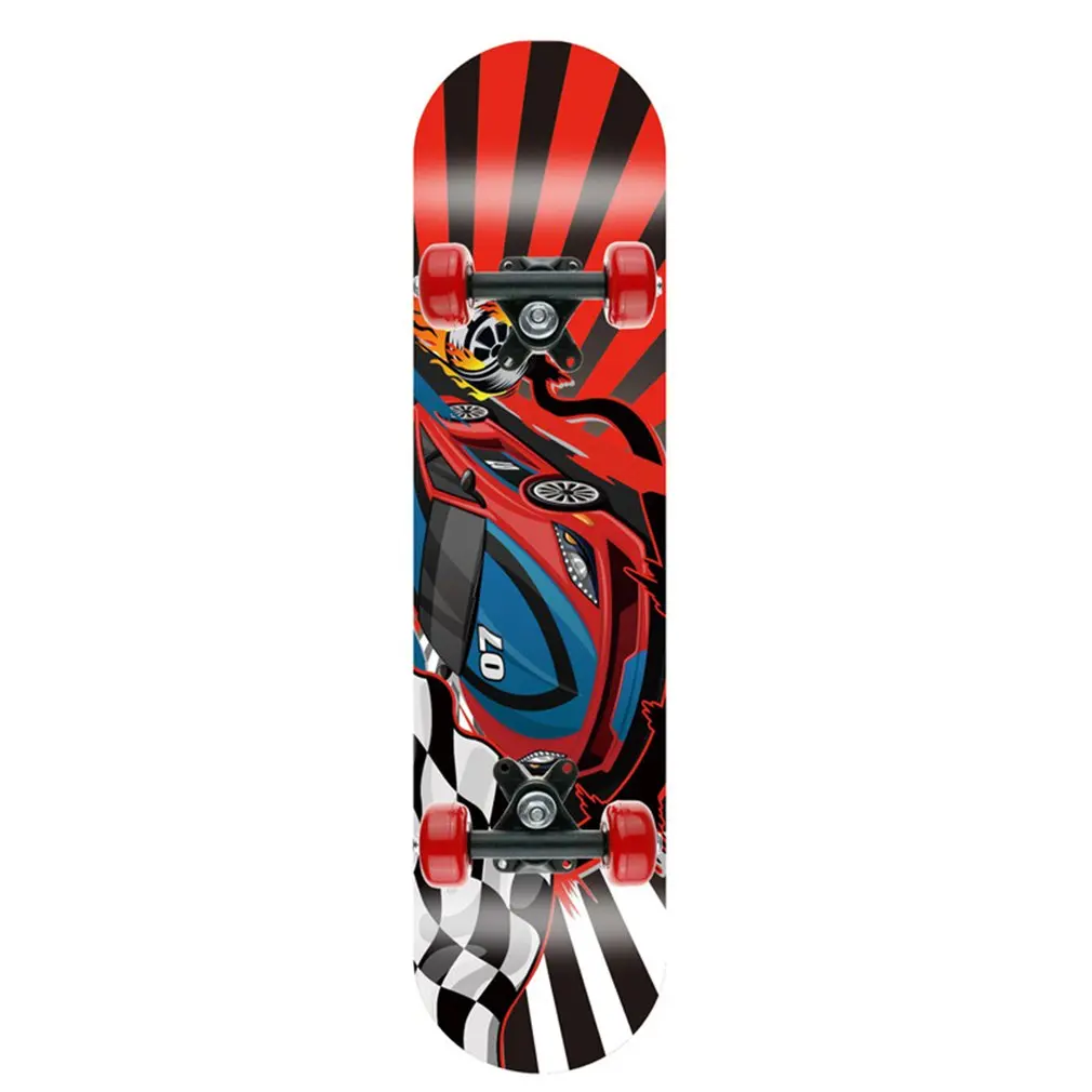

24inch Kids Children Cartoon Skateboard Maple Wood Double Rocker Deck Skate Board Four Wheels Longboard Skateboard 60*15cm Deck