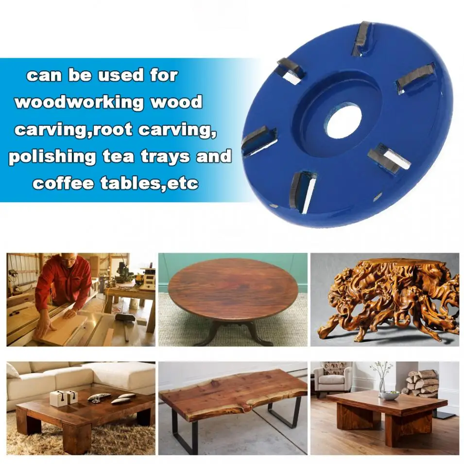 

6 Tooth 90mm 16mm Wood Carving Disc Tool Angle Grinder Accessories Milling Cutter Fit for Woodworking / Tea Tray Digging