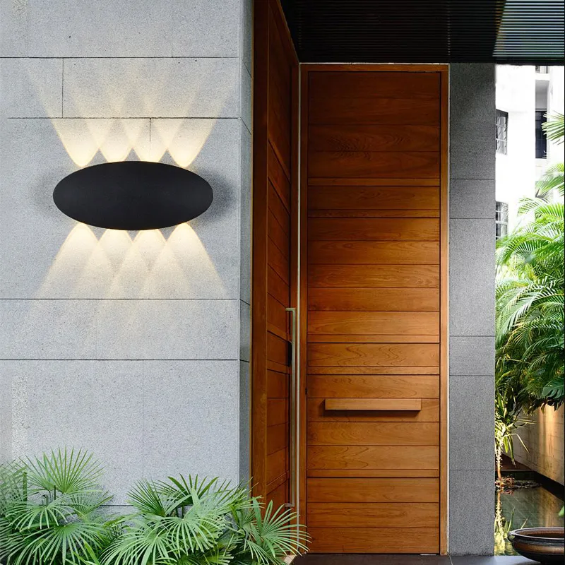 

feimefeiyou Modern minimalist outdoor indoor hotel aisle corridor door courtyard stairs waterproof LED oval wall lamp
