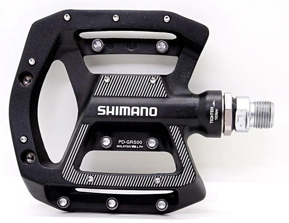 Оригинальные Shimano PD GR500 MTB плоские велосипедные педали из алюминия/сплава для