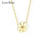 Ожерелье-цветок из нержавеющей стали, золотого и серебряного цветов