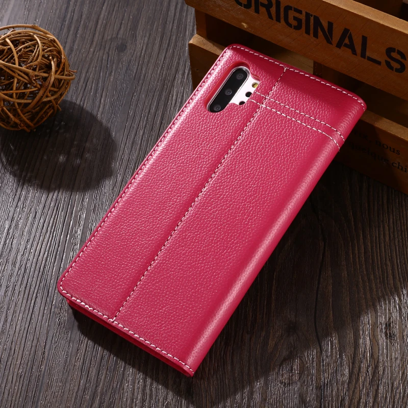 Для samsung Note10 кожаный чехол Магнитный кожаный чехол для телефона из воловьей кожи откидная подставка для карт смарт-чехол для samsung Galaxy Note10 Plus