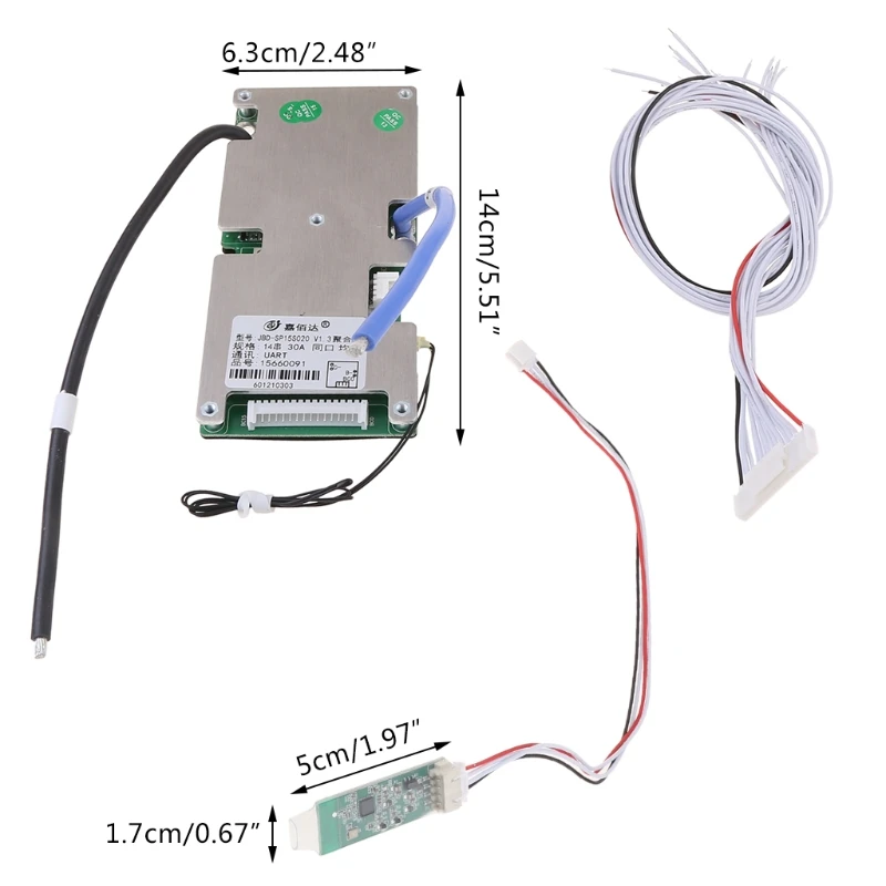 

2021 New Lithium Battery Protective Board With Bluetooth 14S BMS PCB Mobile Static Current Intelligent 48V Components Smart