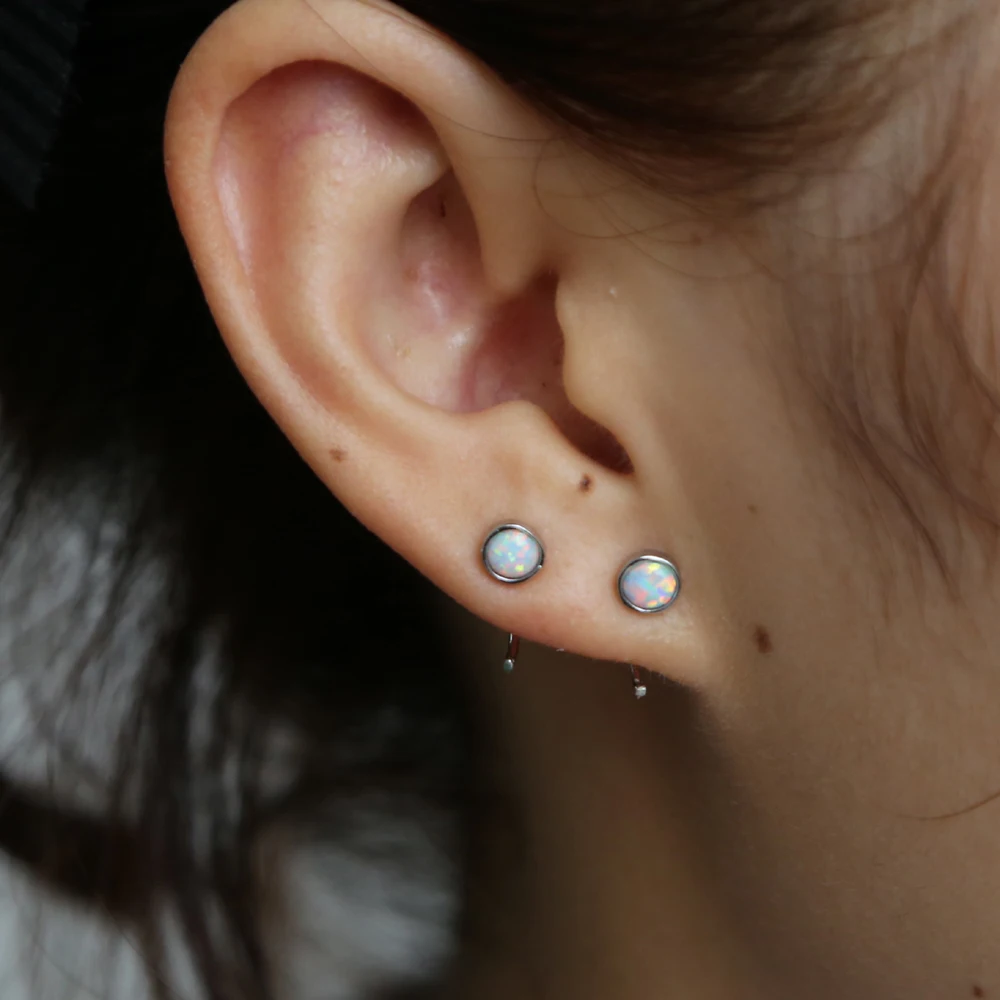 Простой Классический однокаменный ушной провод 4 мм огненный опал драгоценный