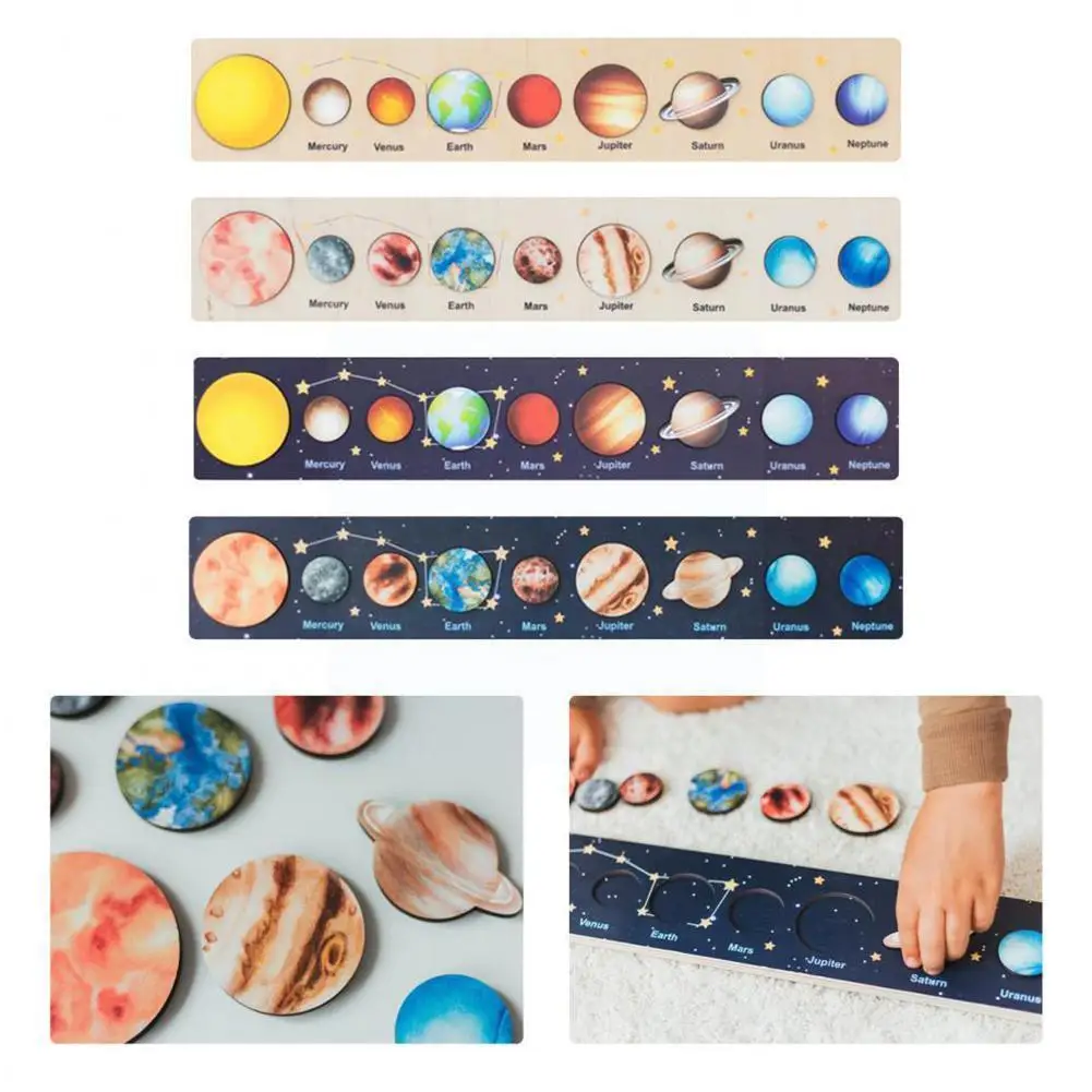 

Kids Solar System Toy 3D Jigsaw Puzzle Space Stars Jigsaw Puzzle Creative Model Wooden Science Montessori Toys Science Plan I7W8