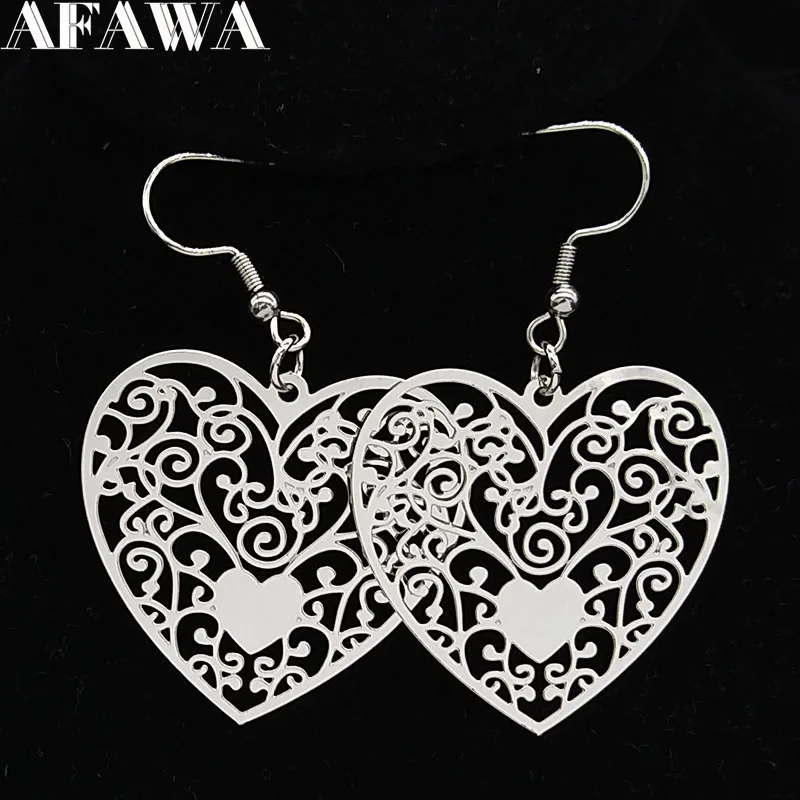 Женские серьги подвески из нержавеющей стали Серьги серебряного цвета с