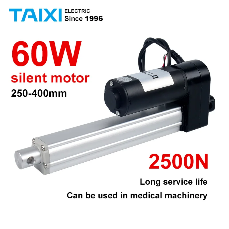 Atuador Elétrico de Elevação Linear 2500n Condutor de Motor dc de 250 mm 300 mm 350 mm 400 mm Acionador Remoto de Elevação Dc24v Economia de Energia Esfregão de Ruído