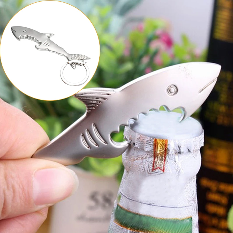 

1x Hot Metal Big Shark Beer Bottle Opener Keychain Keyring Keyfob Creative Gift Cute Keychain Gifts for Men Wallet Chain