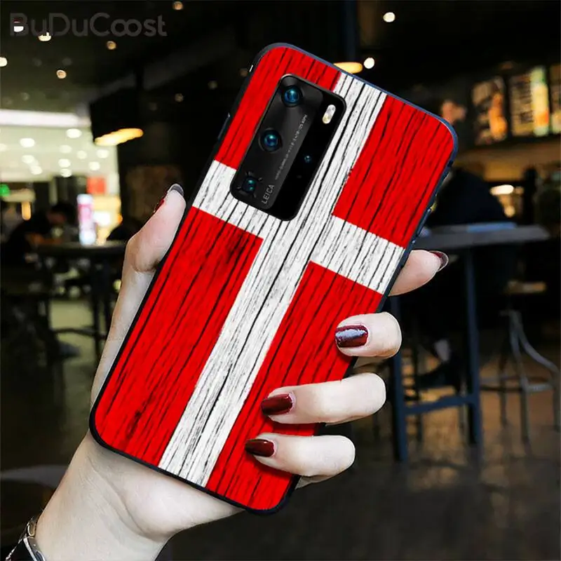 

Riccu Denmark Flag Phone Case for Huawei P30 P20 Mate 20 Pro Lite Smart Y9 prime 2019