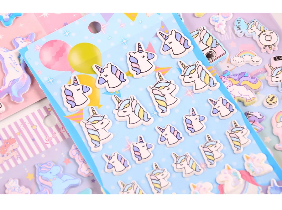 1 компл./лот Kawaii канцелярские наклейки s Единорог пена Наклейка декоративная Мобильная Наклейка s Скрапбукинг DIY ремесло стикер