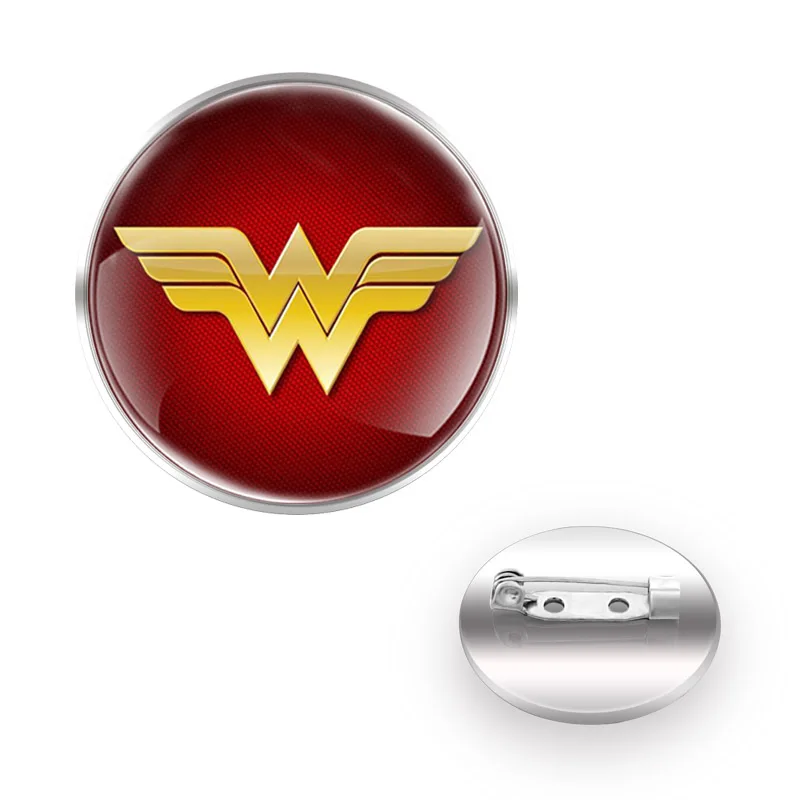 

Wonder Hero Glass Round Convex Top Brooch Men Women Jacket Coat Brooch GiftS