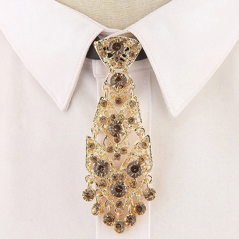 

Fashion Crystal Neckties Trendy General Korean Wine Party Wedding Ceremony Short Luxury Tie Men Accessories