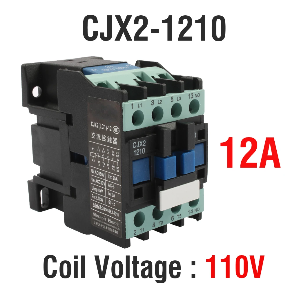 1210-110V CJX2-1210 1810 0910 2510 LC1 контактор переменного тока 110V ac 12A 50 Гц/60 Гц оригинальная lc1-D1210 12V 24V 36V 48V 110V 220V 380V - Цвет: 1210-110V