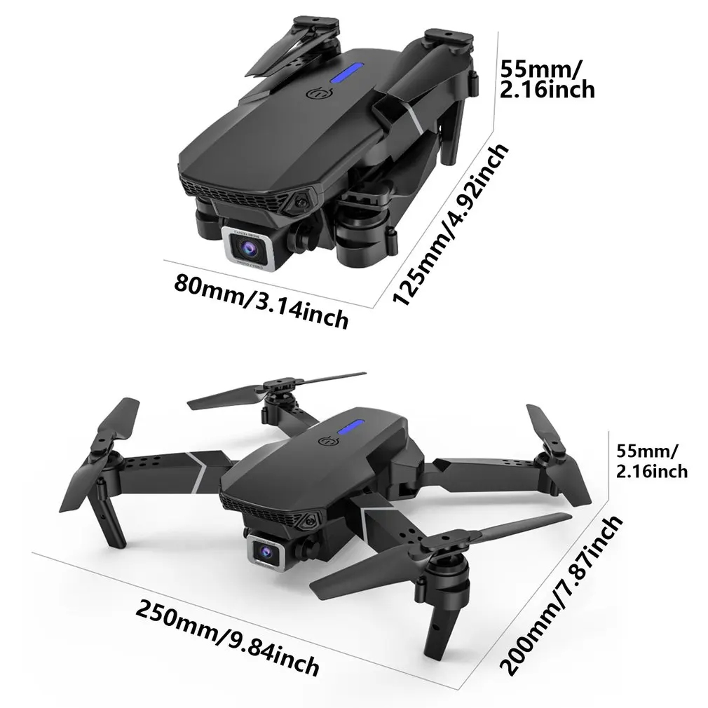 

E525 4K Three-sided obstacle avoidance drone RC Foldable Quadcopter WIFI FPV Dual cameras Wide Angle HD Height Hold Mode Toys