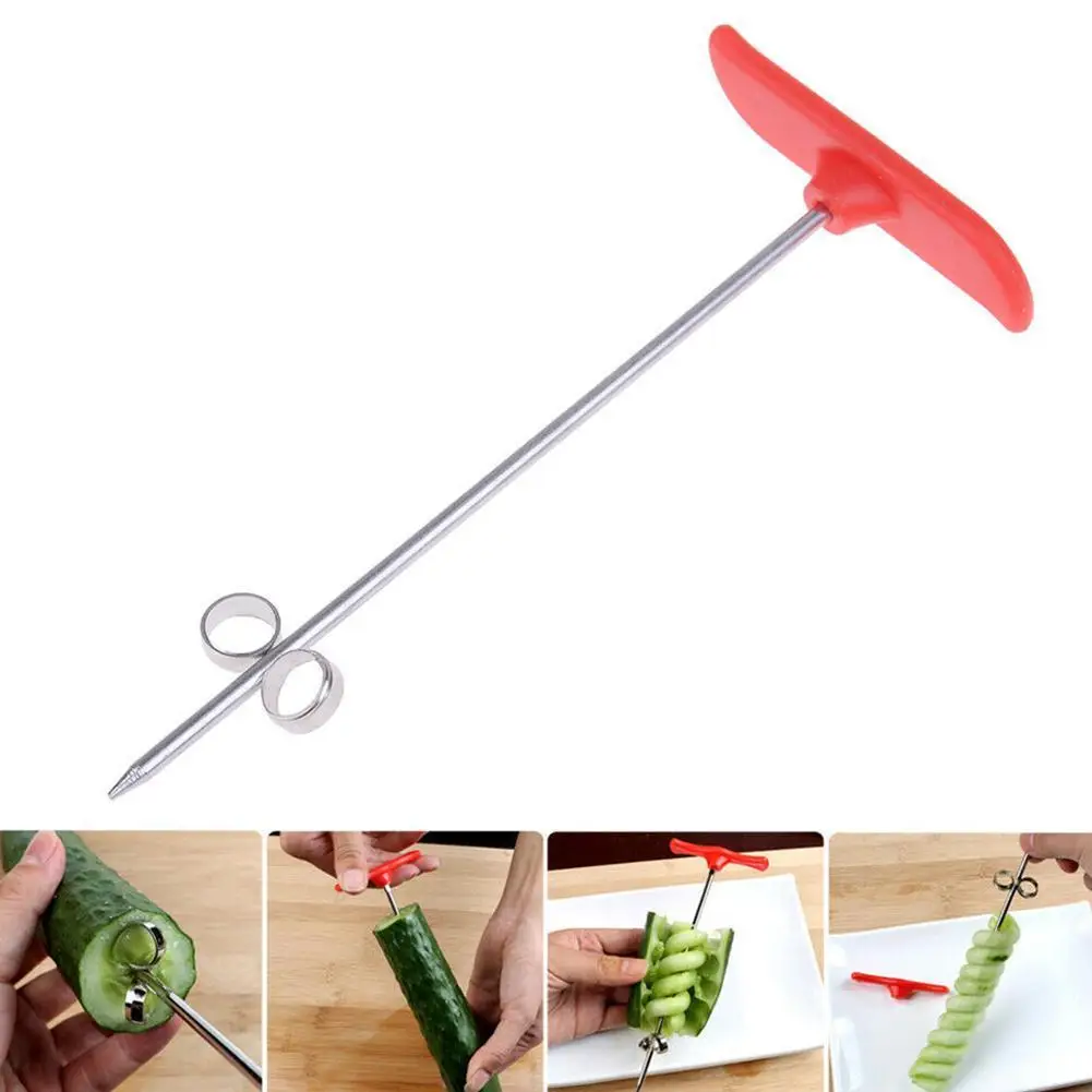 

Creative Vegetables Knife Carving Tool Potato Chopper Slicer Manual Carrot Screw Spiralizer Salad Cucumber I3P6