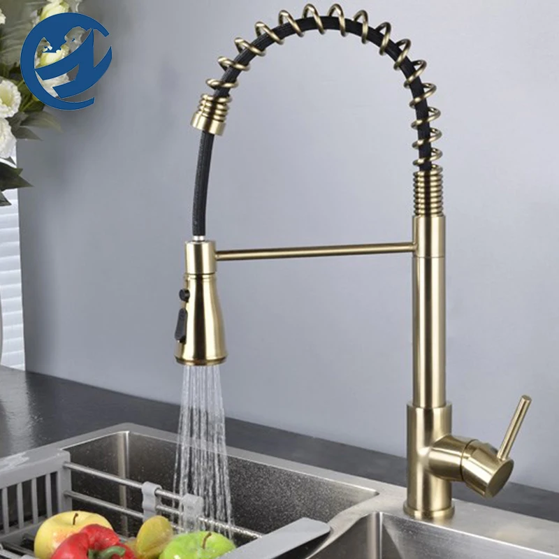 

Быстрая доставка, пружинный кухонный кран, горячий и холодный кран, выдвижной кухонный кран, раковина, крепление на раковину, кран, латунный ...