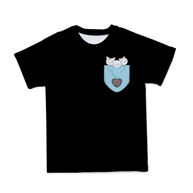 

Summer 2021 children's favorite cartoon pattern color 3DT shirt shirt for men and women Harajuku breathable polyester O-neck sho