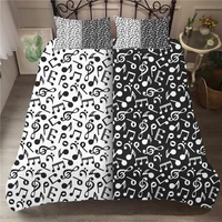 duvet cover couple bedding set music note printed bed comforters queen king size with pillowcases
