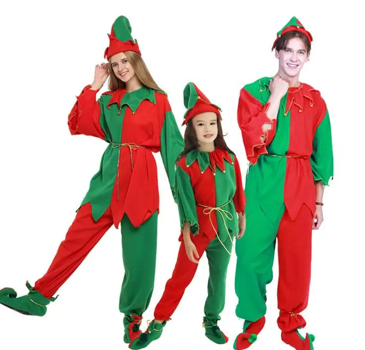 

Косплей семейная одежда для родителей и детей рождественские праздничные костюмы эльфов
