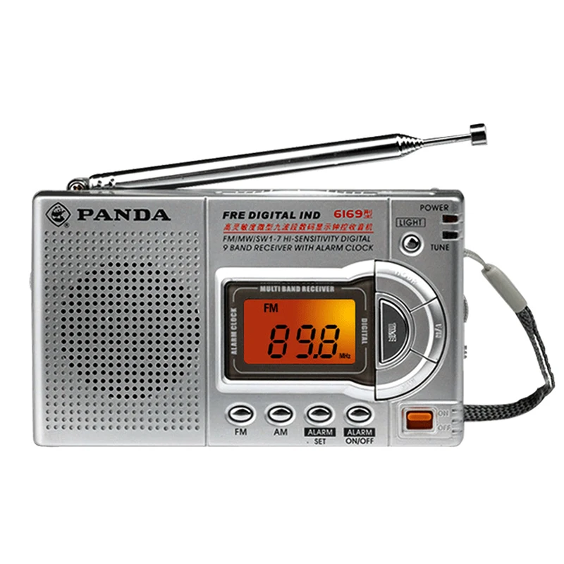 Цифровой FM AM радио MW и SW с наушниками Built-in Speaker ЖК-экран ночной Светильник Walkman для