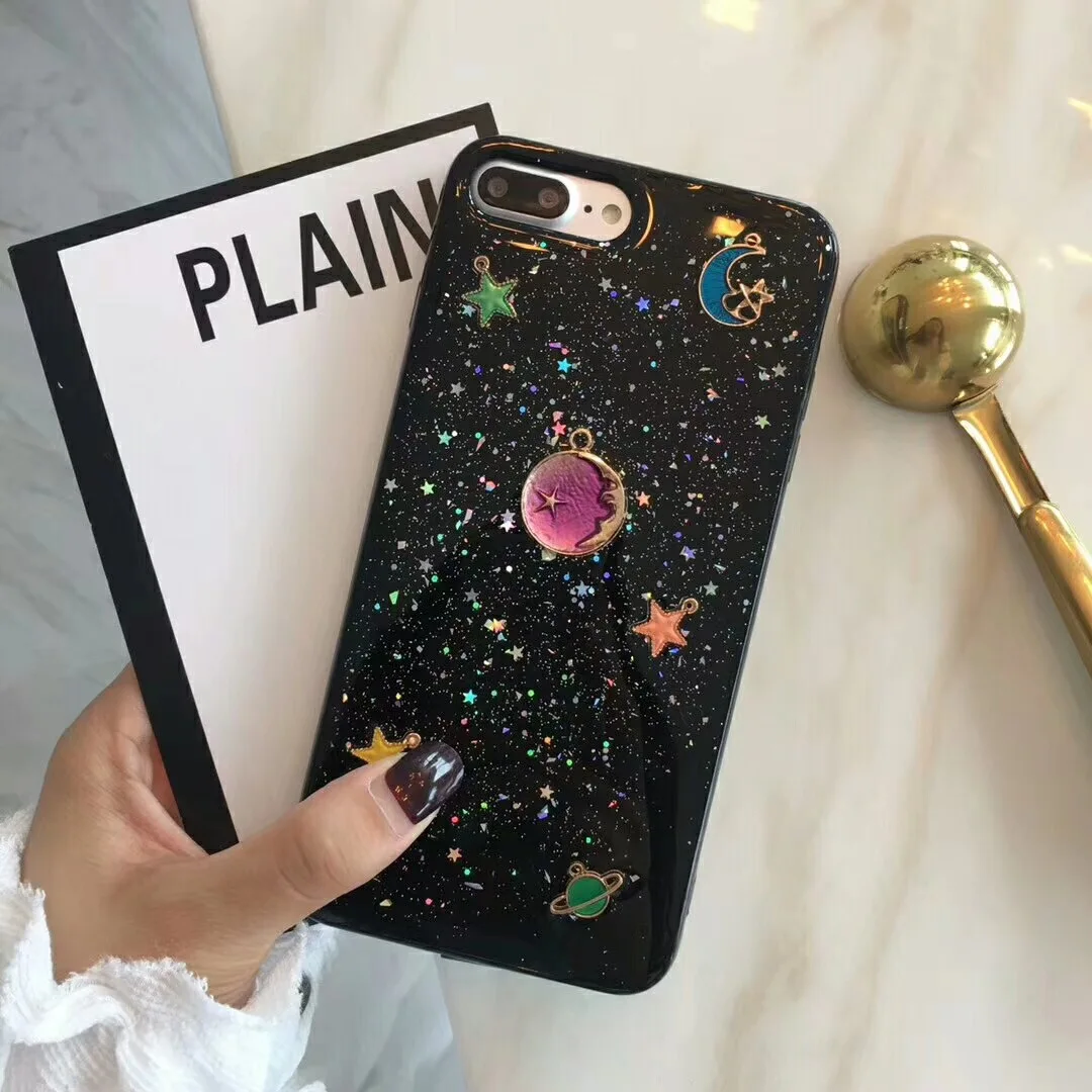 Блестящий блестящий чехол для телефона iphone XS MAX XR X 12 11 Pro Max 7 8Plus Модный 3D с