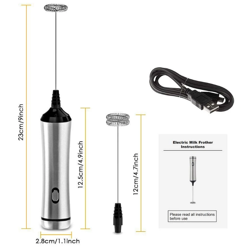 

Milk Frother USB Charging Washable Automatic Milk Foam Maker for Coffee Frappe