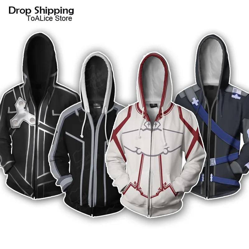 Мужская толстовка с капюшоном на молнии длинным рукавом|Костюмы аниме| |
