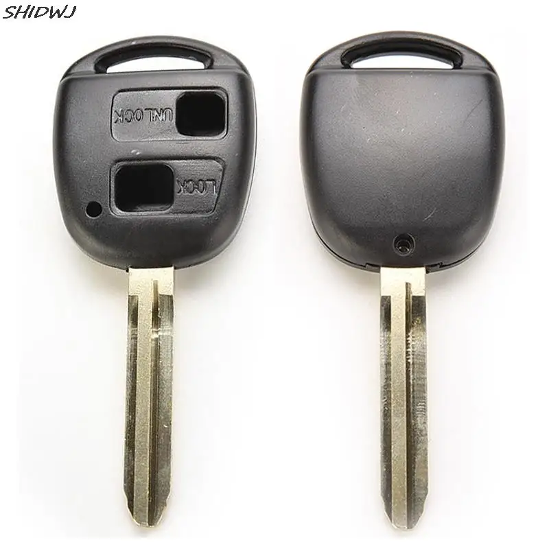 

Remote Key Shell Case for Toyota Avensis Yaris Auris 2 Buttons Key Cover with Button PadUncut Replacement Black