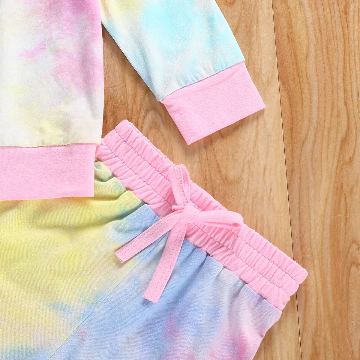 Женский осенний комплект детской одежды для девочек 2 шт. пуловер с принтом