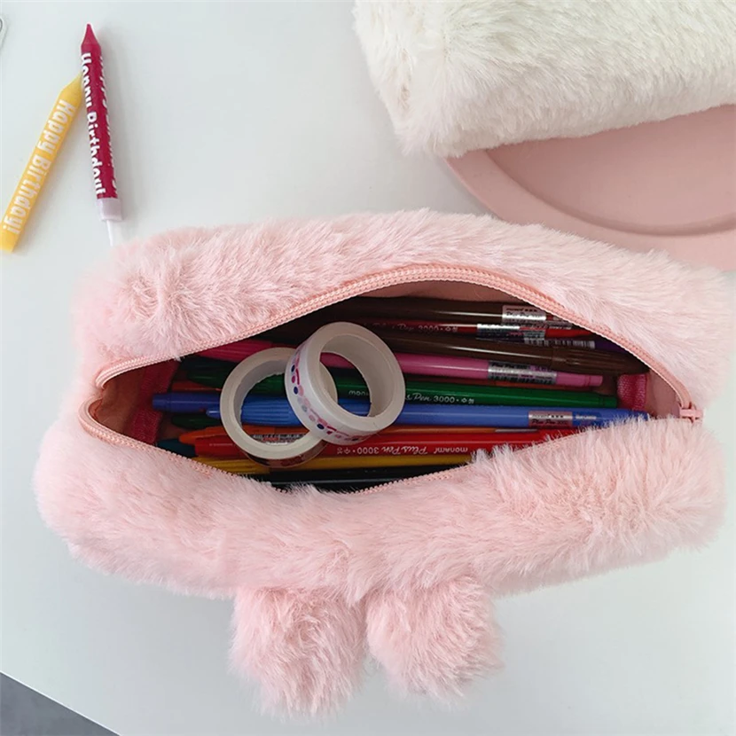 Чехол для карандашей милый чехол Kawaii плюшевый материал большой емкости escolar estojo Bear сумка школьных