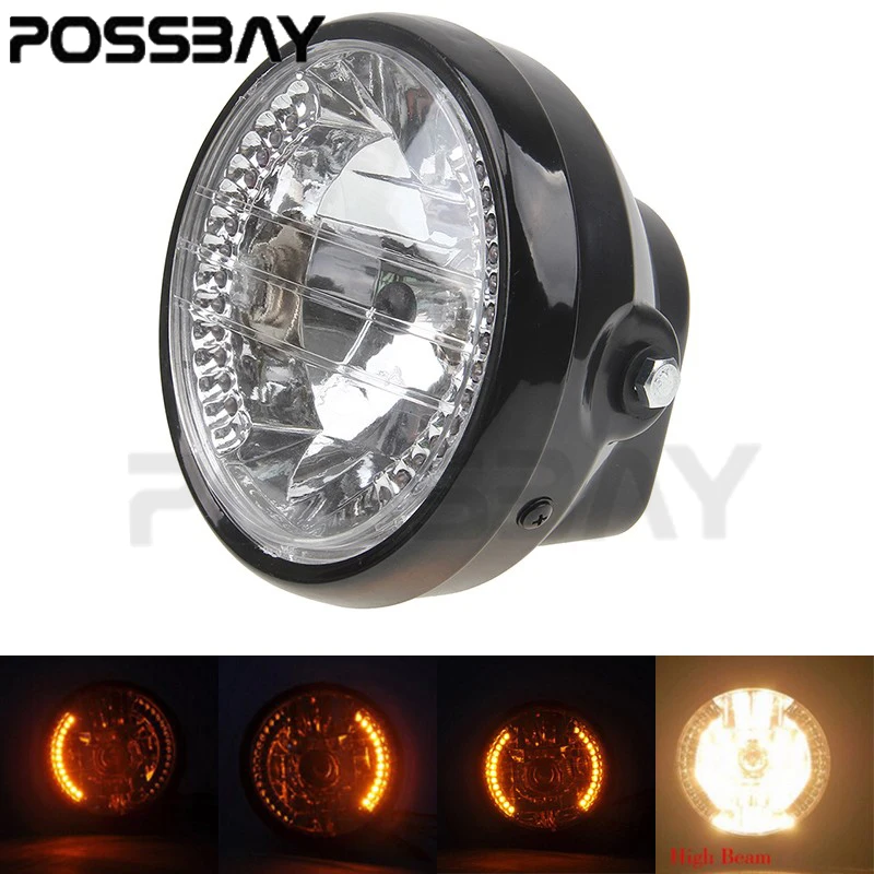 Фара для мотоцикла POSSBAY 35 Вт H4 галогенная с указателем поворота фара Honda Shadow 750 CBR