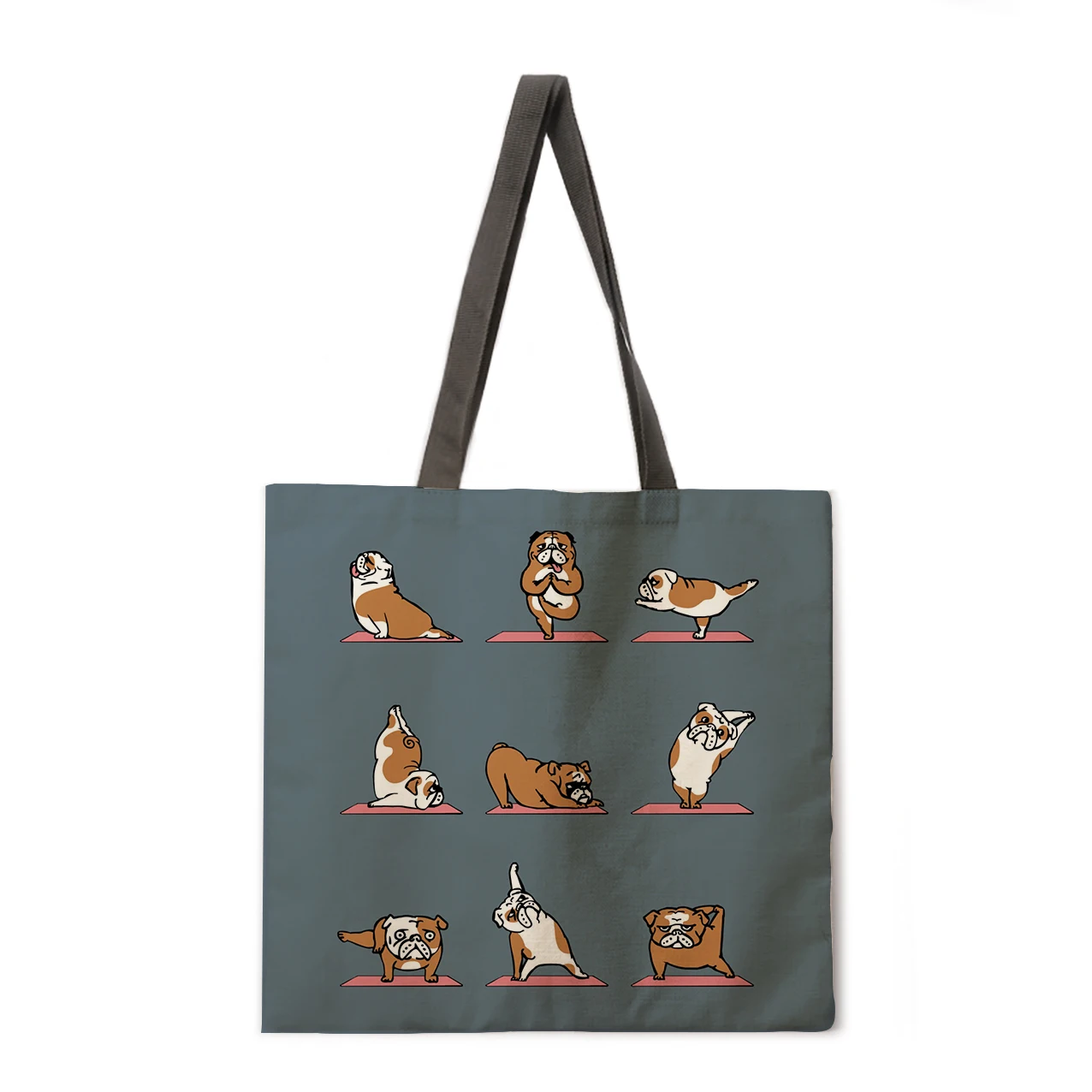 

Foldable shopping bag dog combination illustration print handbag women casual handbag ladies shoulder bag fashion bag beach bag
