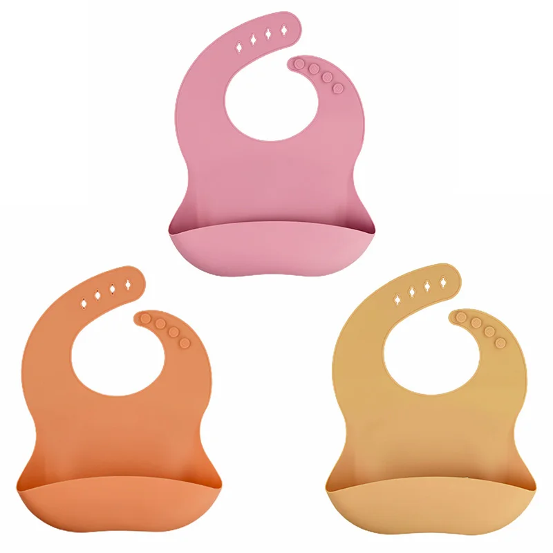

Fashionable silicon Baby Bib Waterproof Infant Bibs Newborn Feeding Cloth Toddle Boys Girls Adjustable Different Styles of Bibs