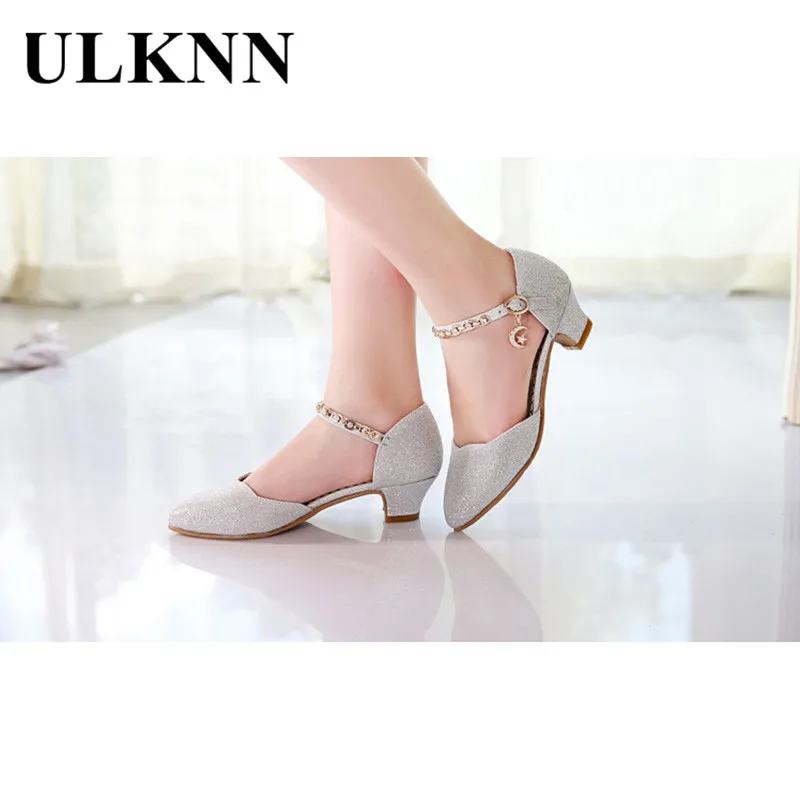 

Princess Girls Sandals Kids Shoes For Girls Dress Shoes Little High Heel Glitter Summer Party Wedding Sandal Children Shoe