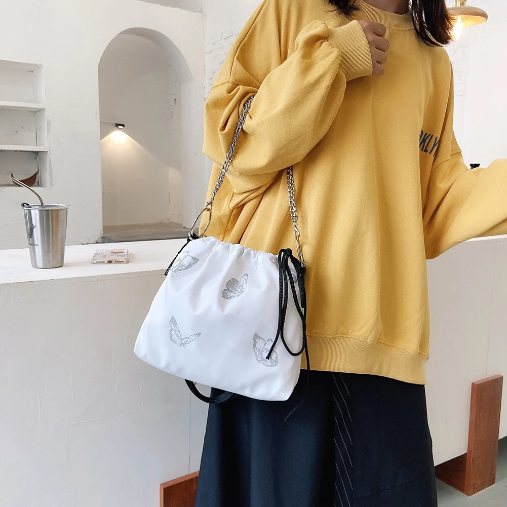 Модные сумки-мессенджеры со светящимися бабочками женская сумка на шнурке и