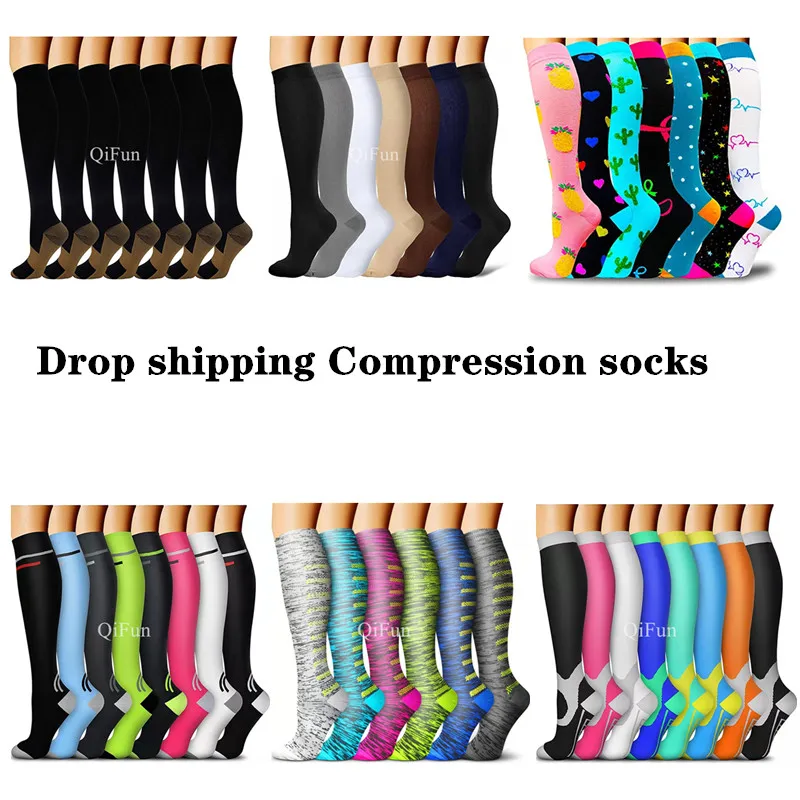 

6/7/8 Pairs/Set Compression Socks Blood Circulation Recovery Varicose Veins Travel Running Cycling Sports Socks Drop Shipping