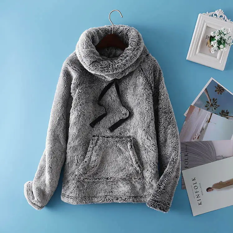 Зимние женские модные свободные черепахи шеи Мягкие флисовые повседневные ночные рубашки женские трендовые цветные термо lounge верхняя одежда для сна Топ