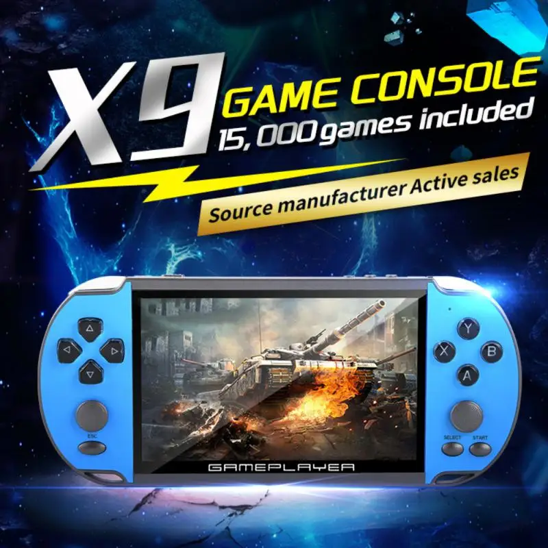 

X9 Gaming 5.1 Inch Handheld Portable Game Console 16GB Preinstalled 3000 Free Games Support TV Out Video Game Machine Boy Player