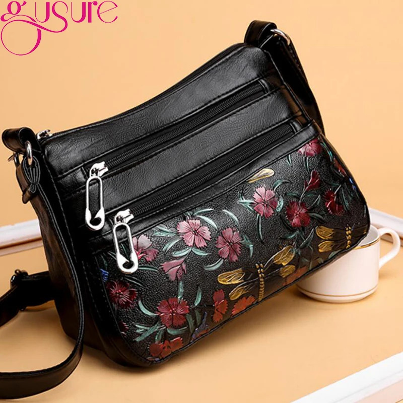 Модные женские сумки мессенджеры Gusure сумка через плечо из искусственной кожи на