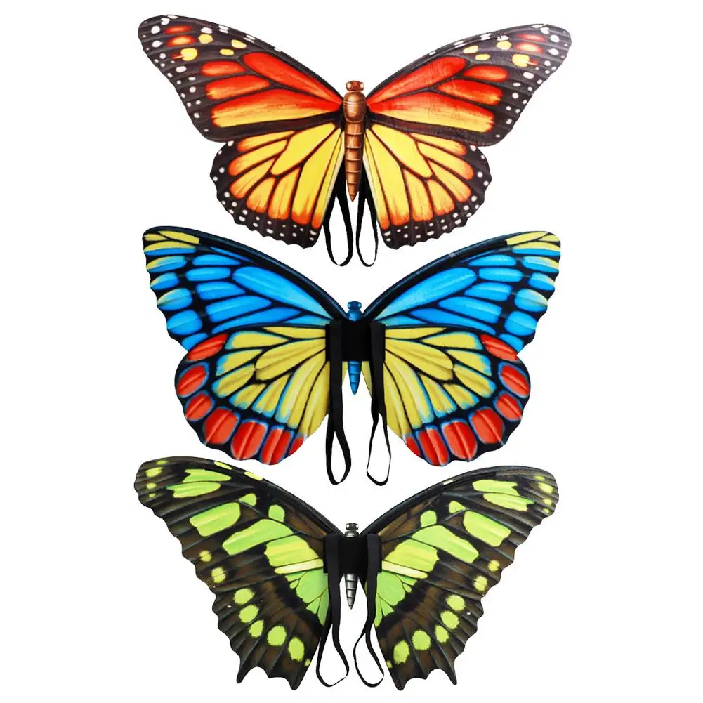 Женская Бабочка крылья Красочные Желтый Зеленый Фея дышащий костюм вечерние