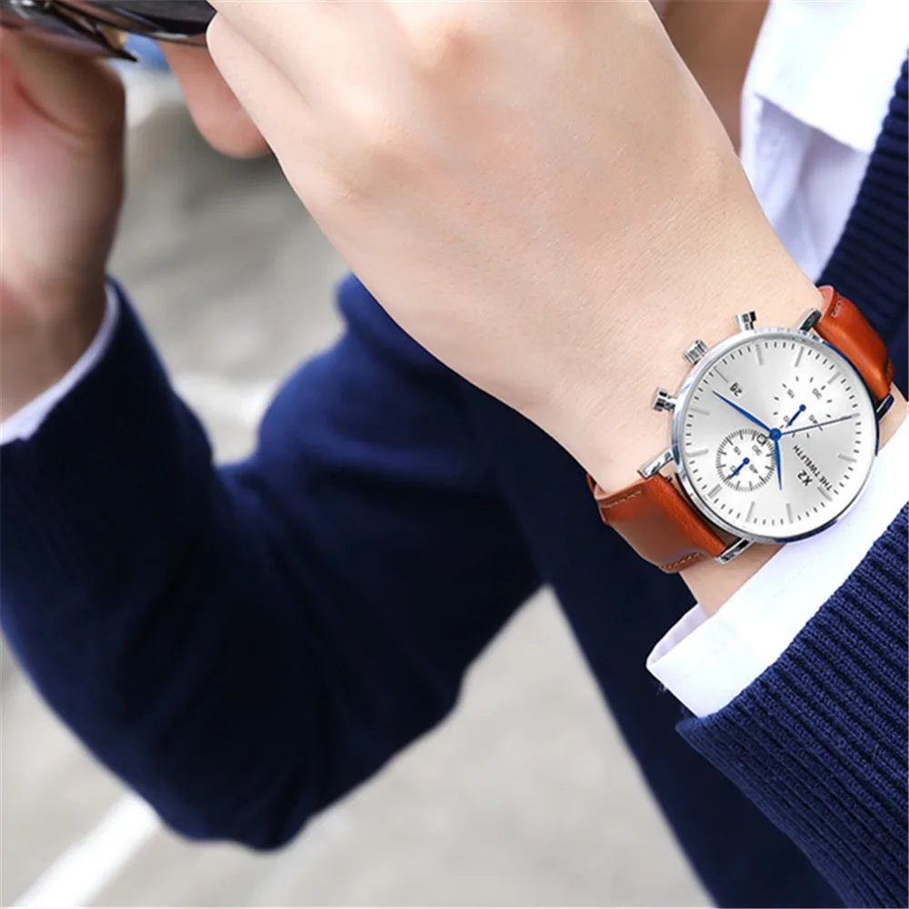

Montre homme de luxe blue pointer calendar waterproof watch Luxury Brand New Men's Quartz Watches Casual Fashion Male clock